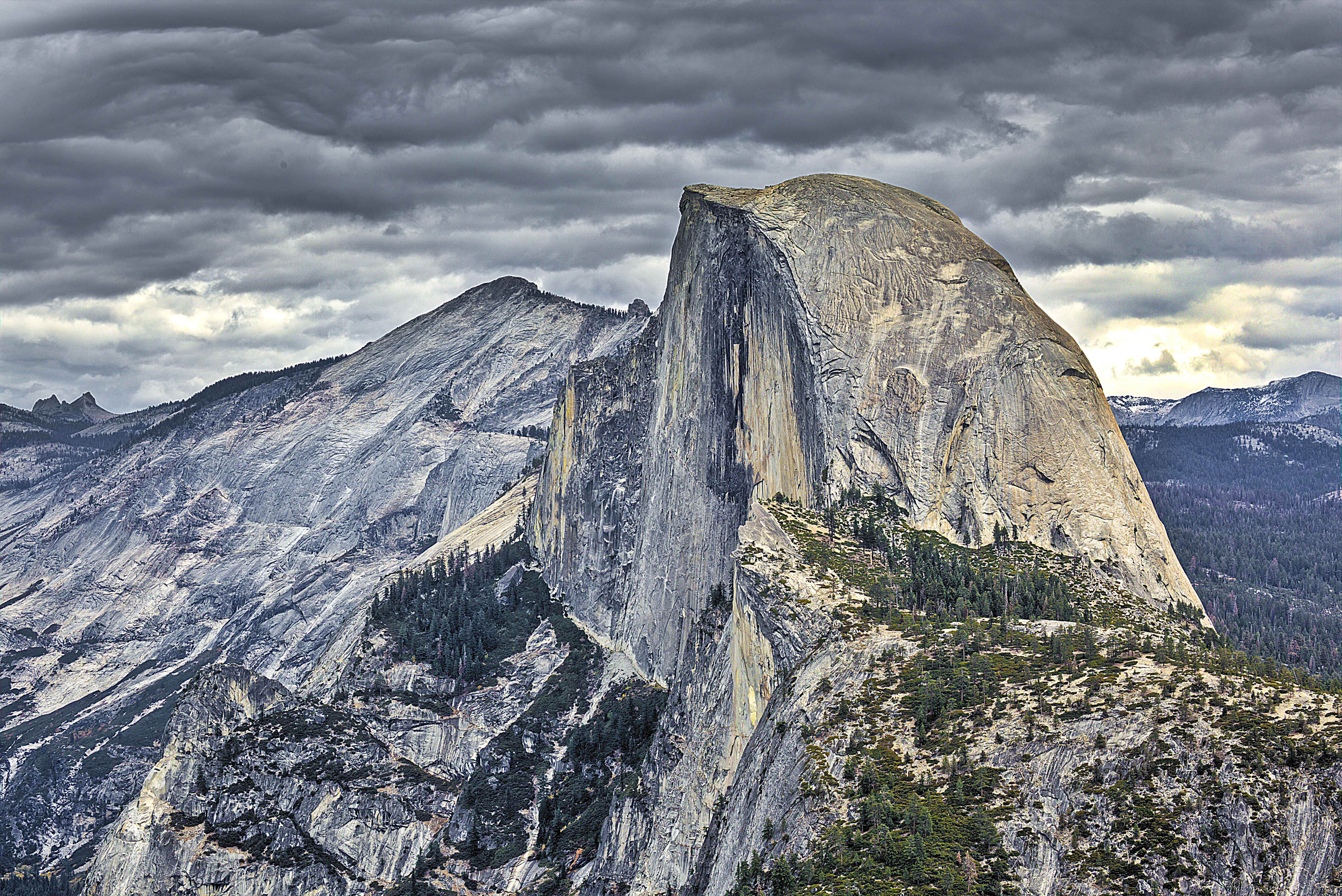 The “Face” of the Half Dome.  Taken from Glacier Point.  