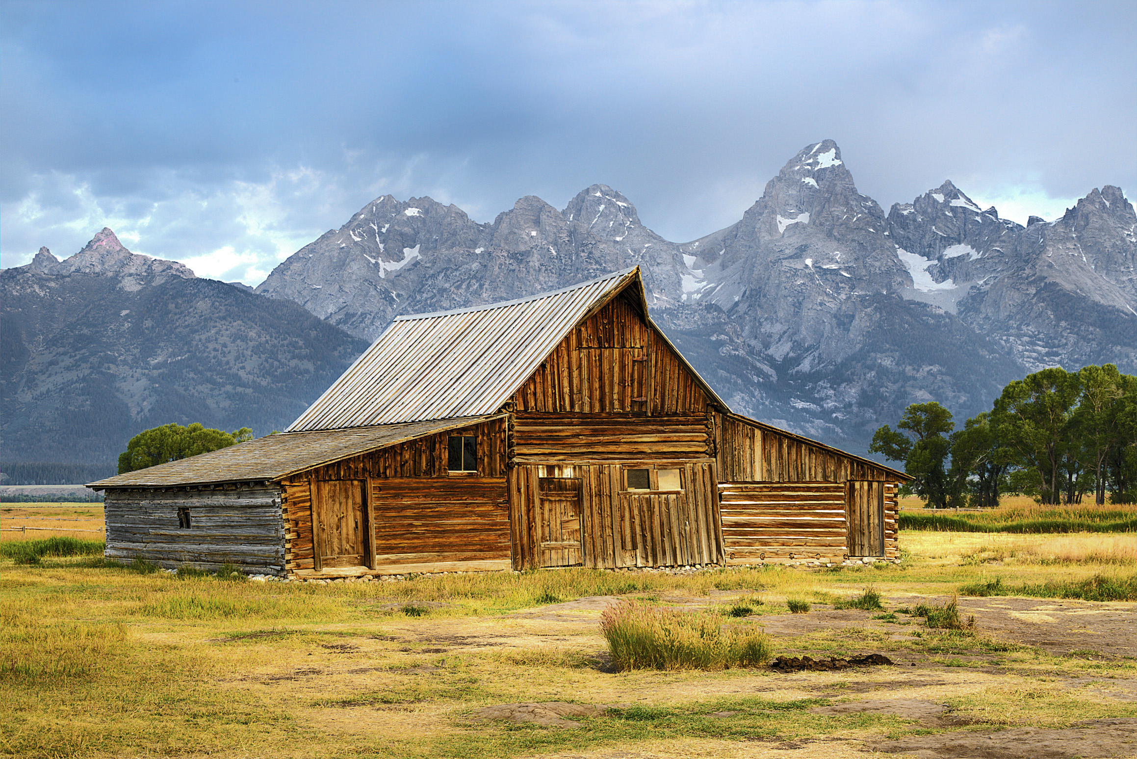 The famous T.A. Moulton Barn with the Grand Teton towering behind it.