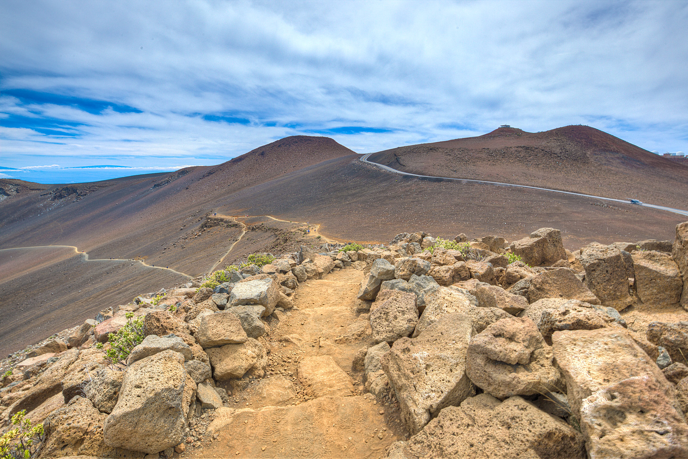 Hiking down to the Haleakala Crater