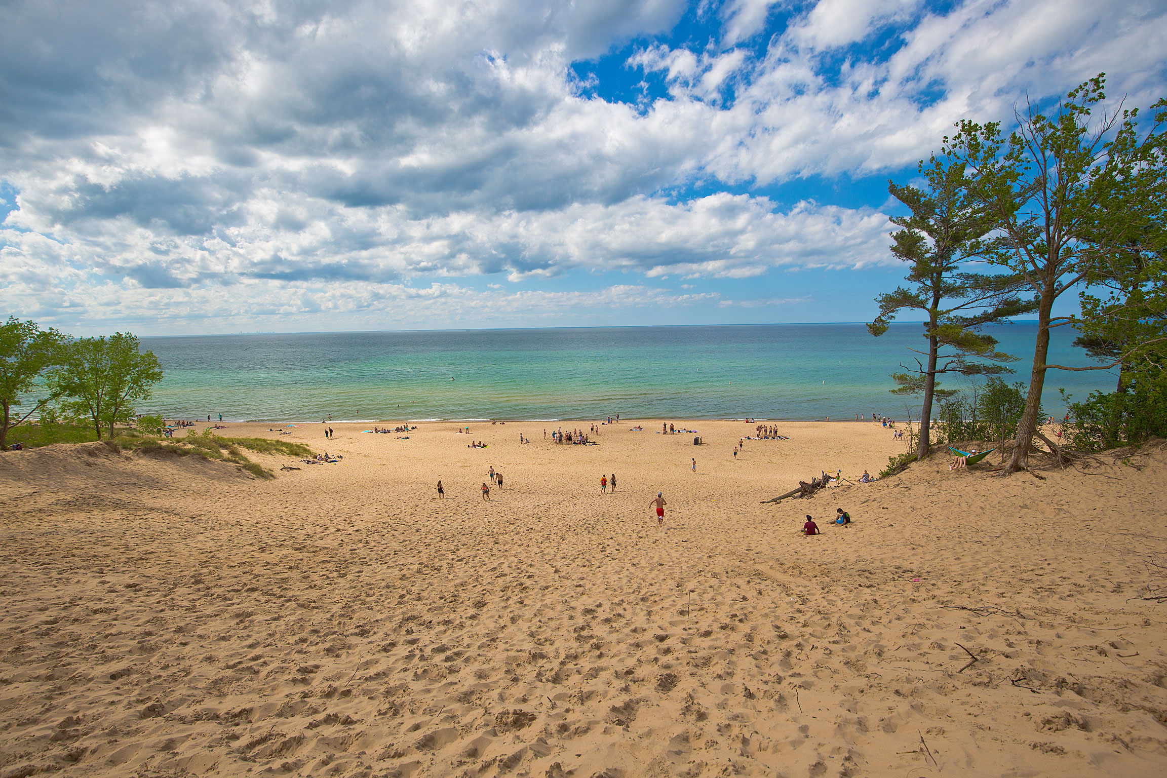 A beautiful day on the beach in Indiana Dunes State Park