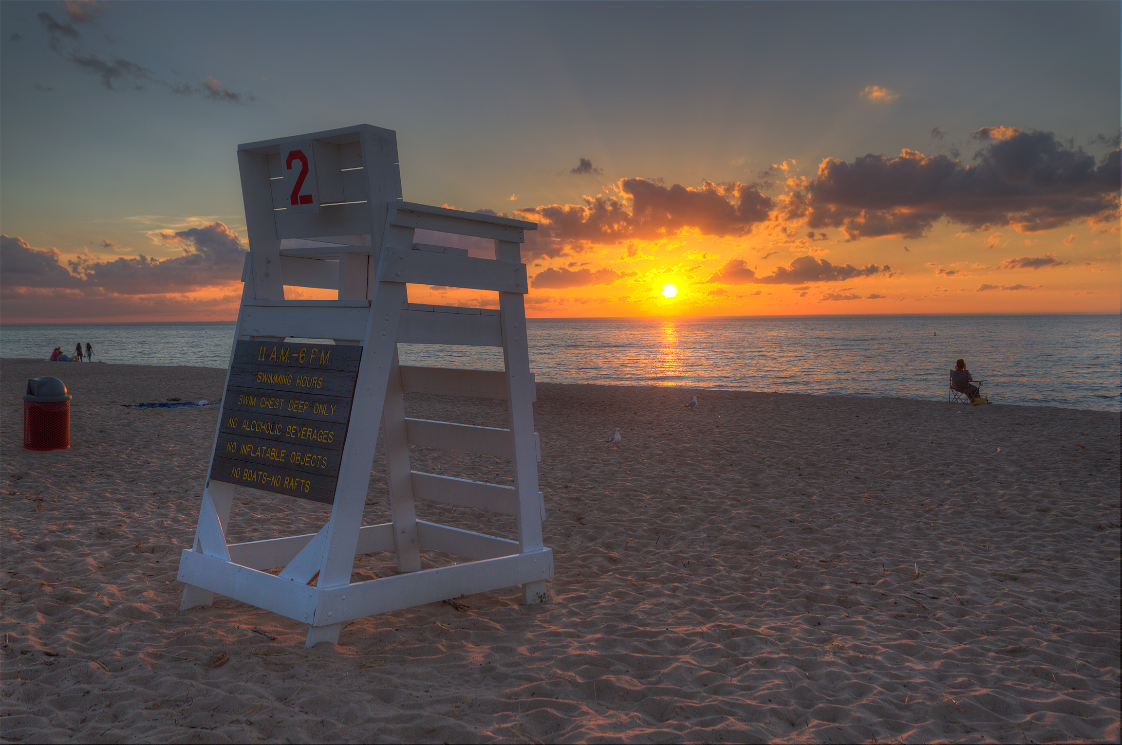 The sun sets over Lake Michigan in Indiana Dunes State Park