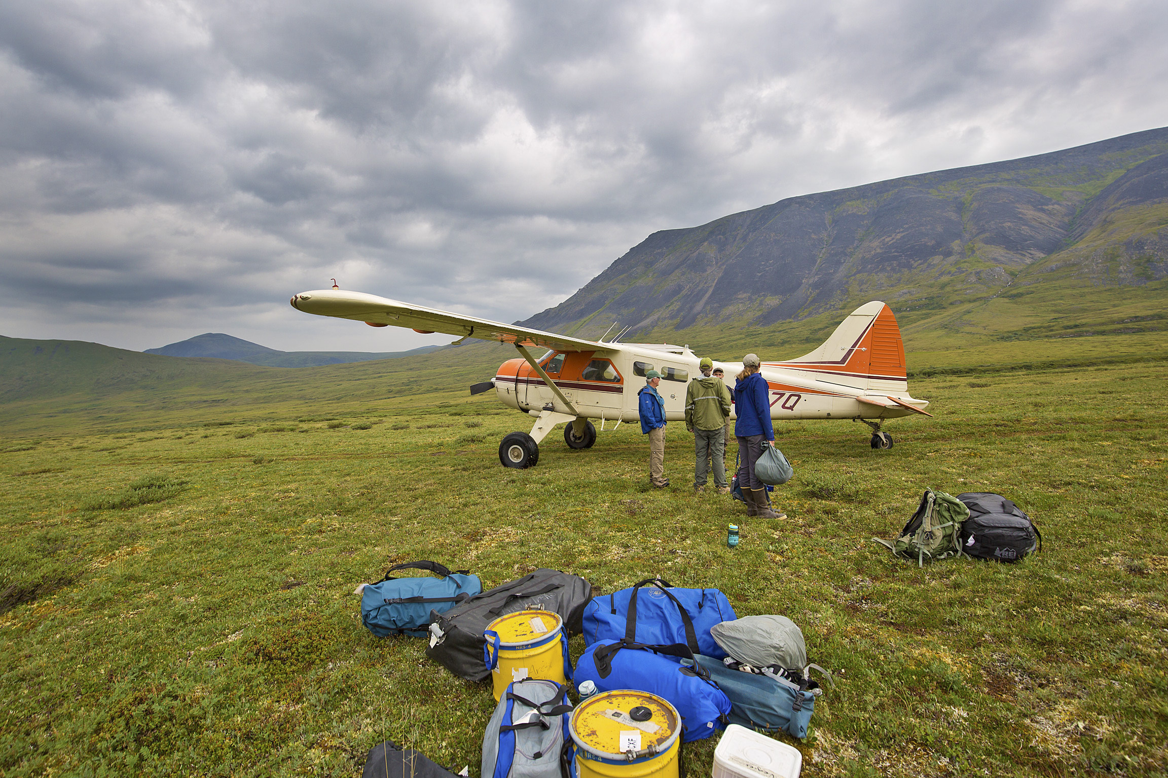 Unloading the Bush Plane in Gates of the Arctic National Park